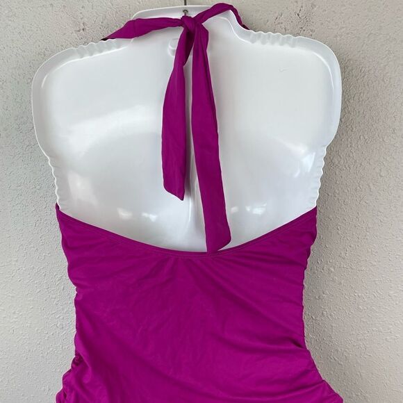 NWT Lauren Ralph Lauren Magenta Two-Piece Swimsuit Sizes 6 or 10 - Picture 4 of 7